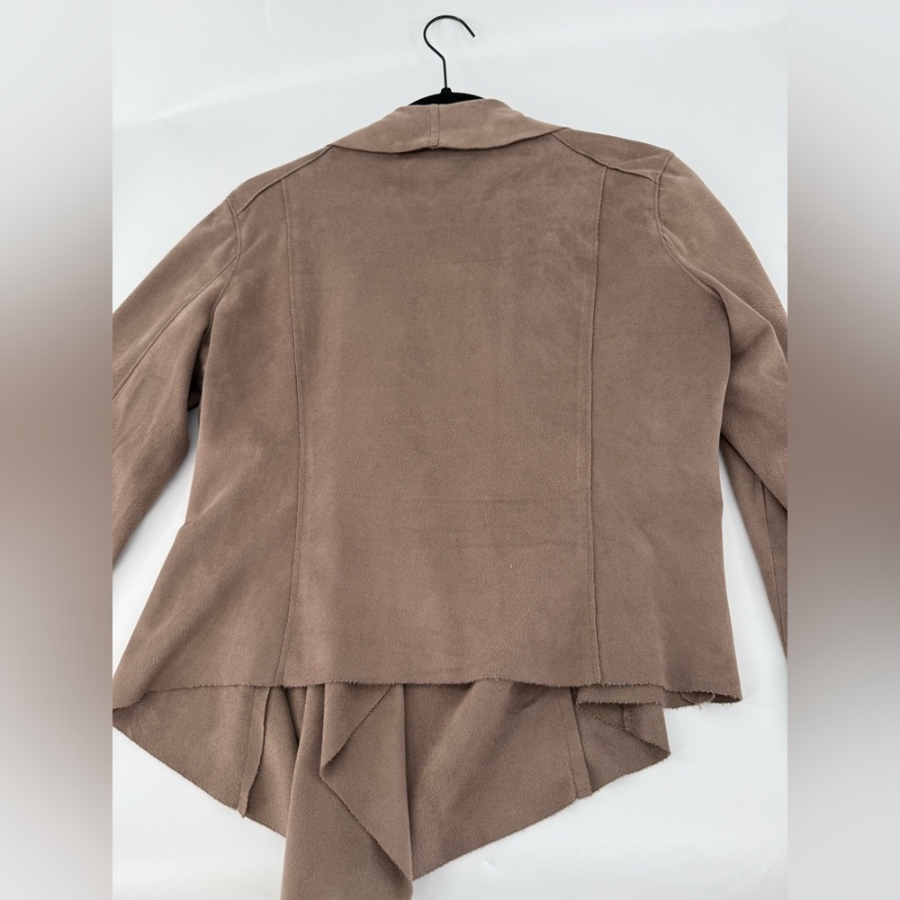 Blank NYC Tan Blazer with Waterfall Front Zipper Front Size M - Picture 8 of 10